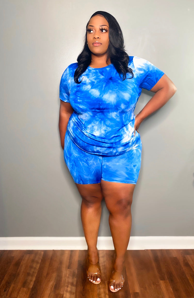 "FEELIN BLUE" TIE DYE SET