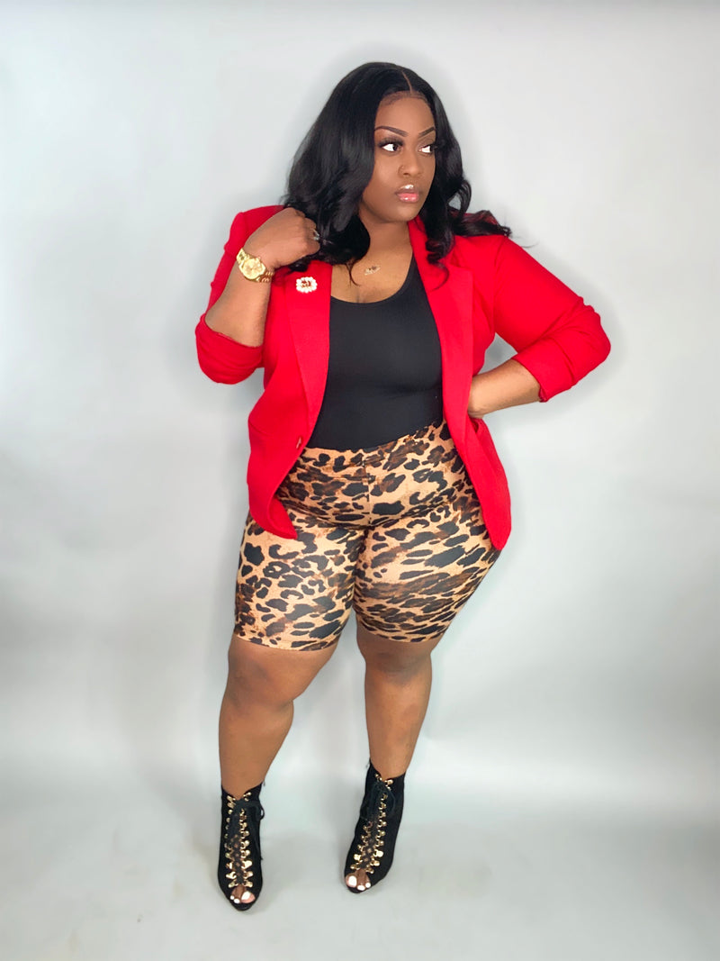 “LOVELY LEOPARD” Microfiber Biker Shorts (*BottomsOnly*)