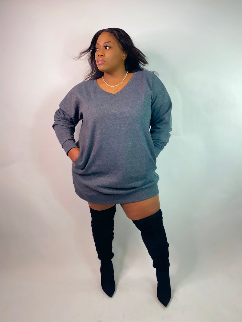 “SNUGGLE UP” OVERSIZED SWEATSHIRT DRESS