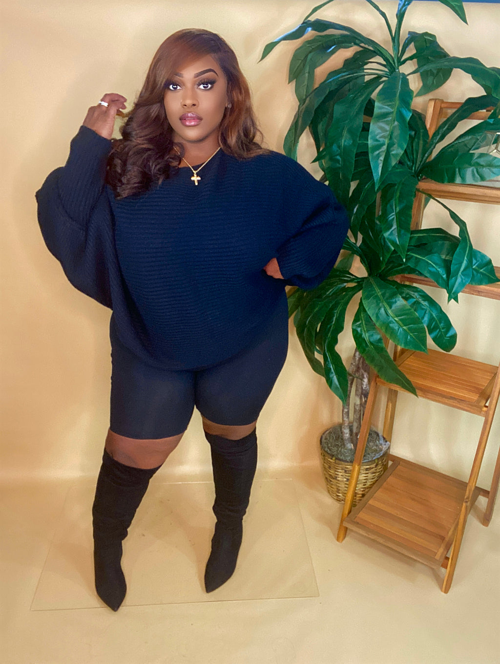 "KELLY" BATEAU NECK OVERSIZED SWEATER