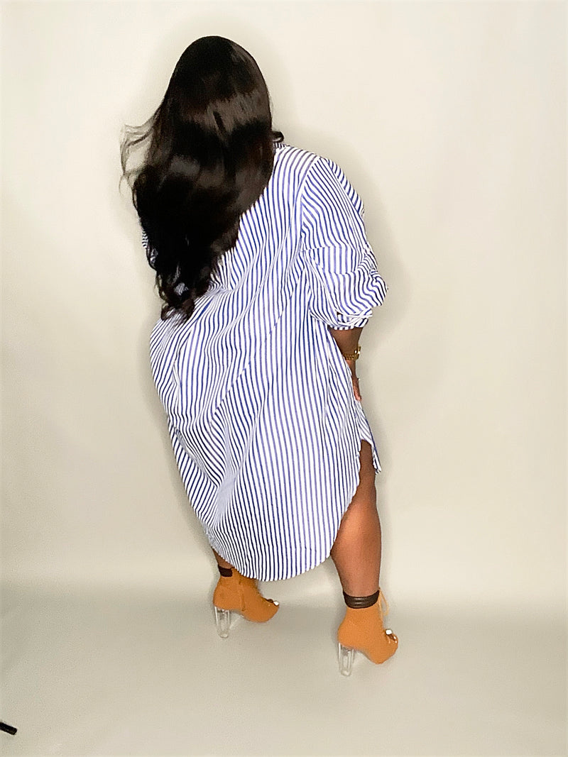 “LAZY DAYZ” OVERSIZED BOYFRIEND SHIRT DRESS